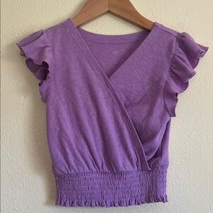 Purple Ruffled Girl's Top